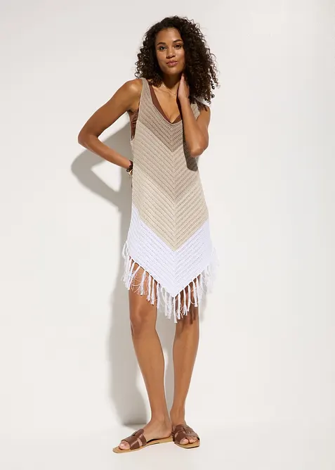 Robe de plage en maille l&eacute;g&egrave;re, bonprix