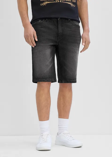 Bermuda en jean extensible avec entrejambe renforc&eacute;, regular, bonprix