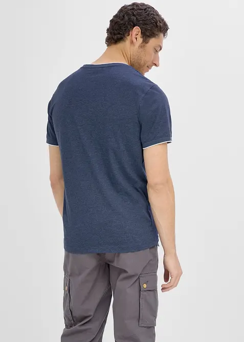 T-shirt col V double &eacute;paisseur, bonprix
