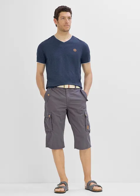 T-shirt col V double &eacute;paisseur, bonprix