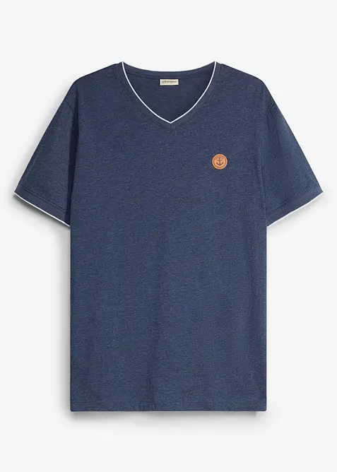 T-shirt col V double &eacute;paisseur, bonprix