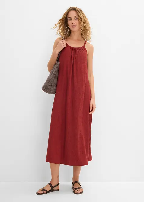 Robe l&eacute;g&egrave;re &agrave; bretelles en cr&ecirc;pe, bonprix