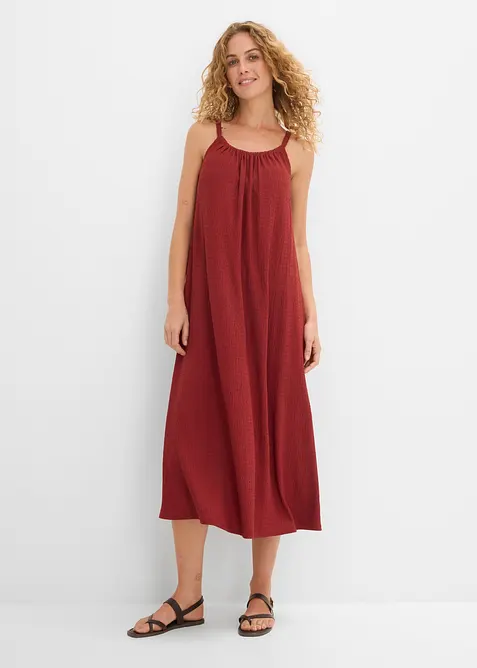 Robe l&eacute;g&egrave;re &agrave; bretelles en cr&ecirc;pe, bonprix