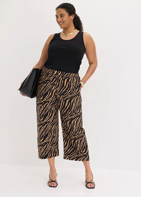 Pantalon en viscose, taille &eacute;lastiqu&eacute;e, bonprix