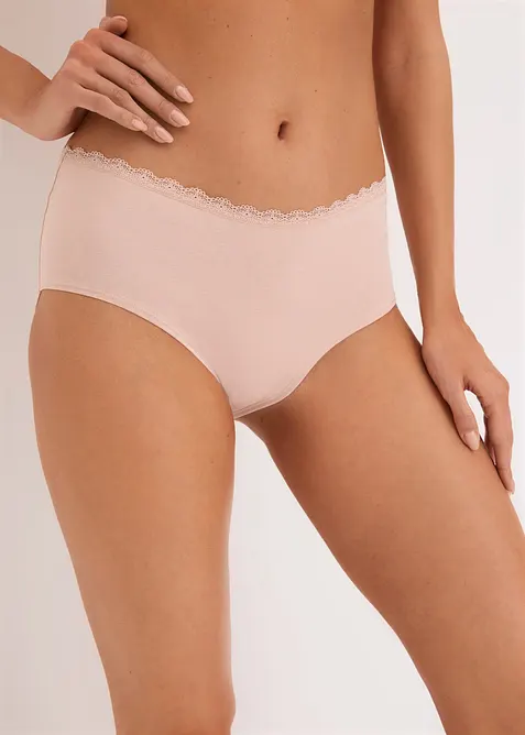 Umstandspanty mit&nbsp;Bio-Baumwolle und Spitze (3er Pack), bonprix