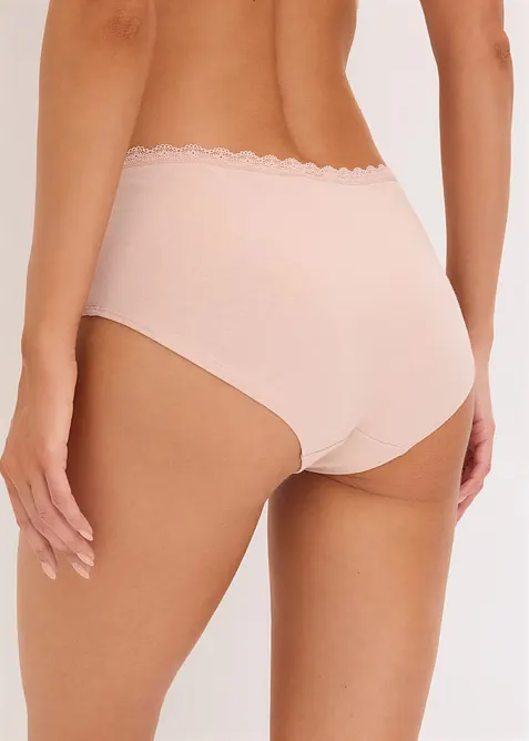 Umstandspanty mit&nbsp;Bio-Baumwolle und Spitze (3er Pack), bonprix