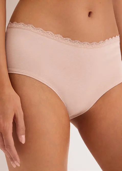 Umstandspanty mit&nbsp;Bio-Baumwolle und Spitze (3er Pack), bonprix