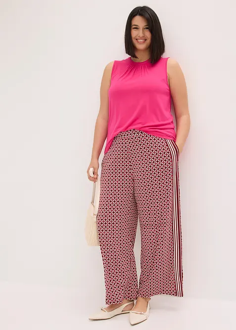 Pantalon en jersey au motif minimaliste, bonprix