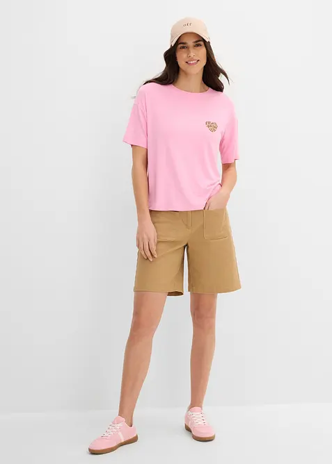 Verk&uuml;rztes Shirt mit &uuml;berschnittener Schulter, bonprix