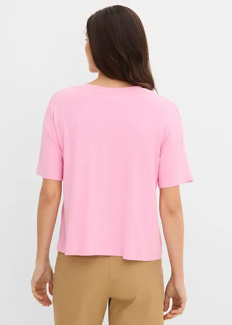 Verk&uuml;rztes Shirt mit &uuml;berschnittener Schulter, bonprix