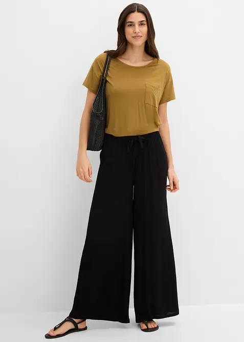 Pantalon large en viscose fine, bonprix
