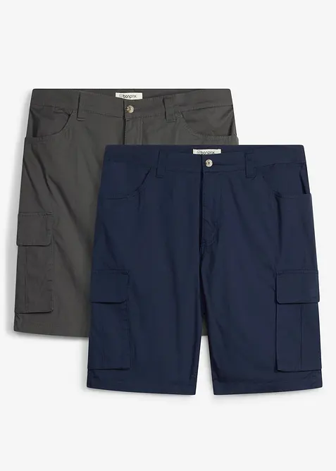 Lot de 2 bermudas cargo, bonprix