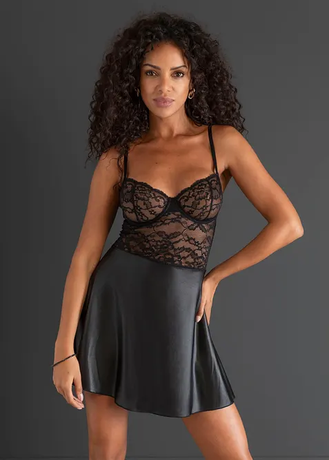 Robe  avec wet-look, bonprix