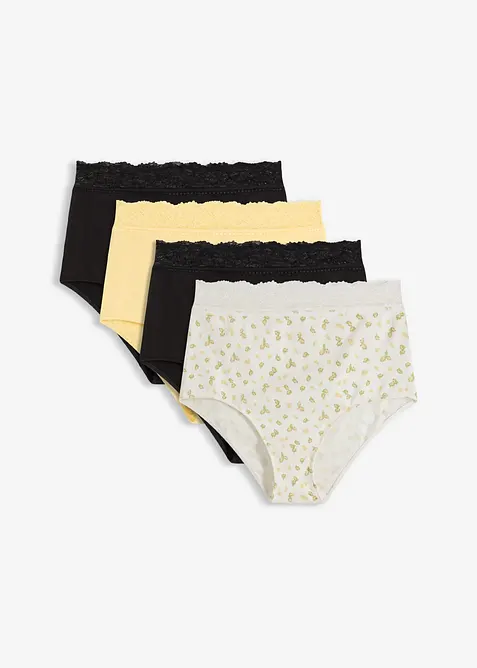 Lot de 4&nbsp;slips taille haute, bonprix