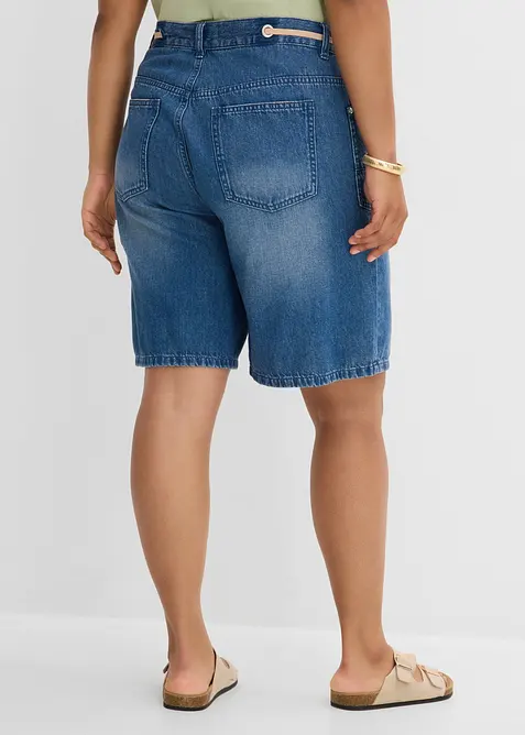 Jeans-Bermuda Mid Waist, Kordel, bonprix