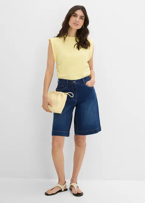 Bermuda en jean, taille mi-haute, bonprix