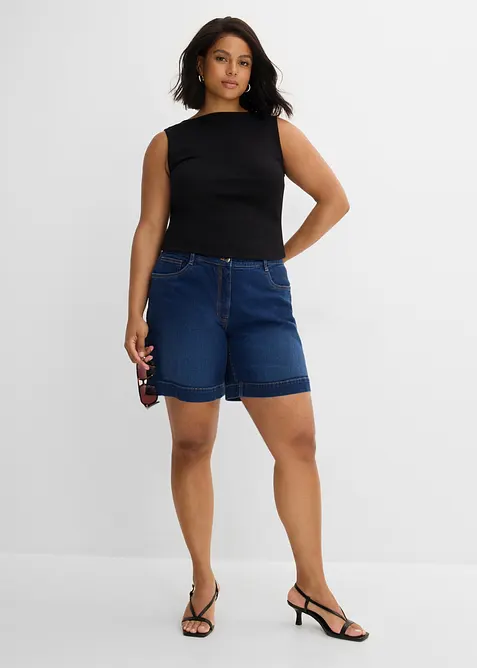 Bermuda en jean, taille mi-haute, bonprix