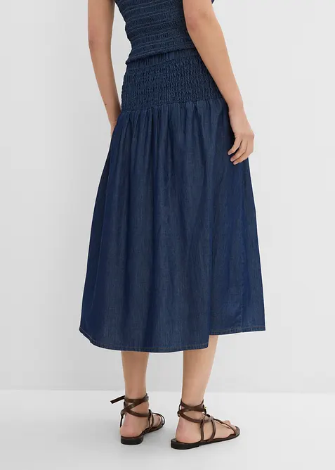 Jeansrock Midi, Gummibund, bonprix