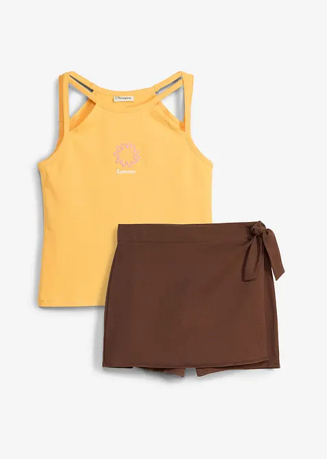 Top aus reiner Bio-Baumwolle und Skorts (2-tlg.Set), bonprix