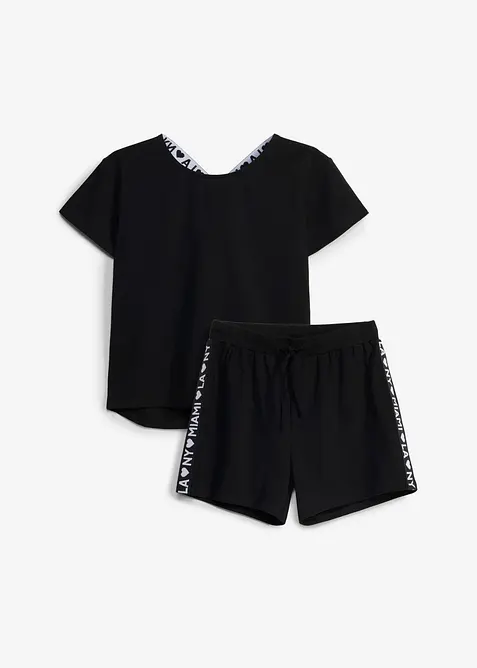 Shirt und Shorts aus elastischem Bio-Baumwoll-Mix (2-tlg.Set), bonprix