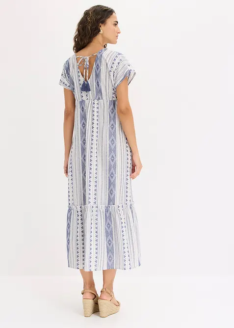 Robe midi en coton m&eacute;lang&eacute;, bonprix