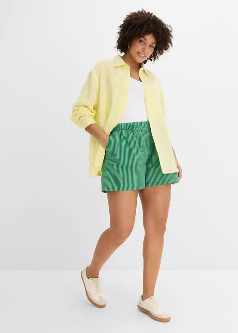 Short 100% coton avec taille &eacute;lastiqu&eacute;e, bonprix