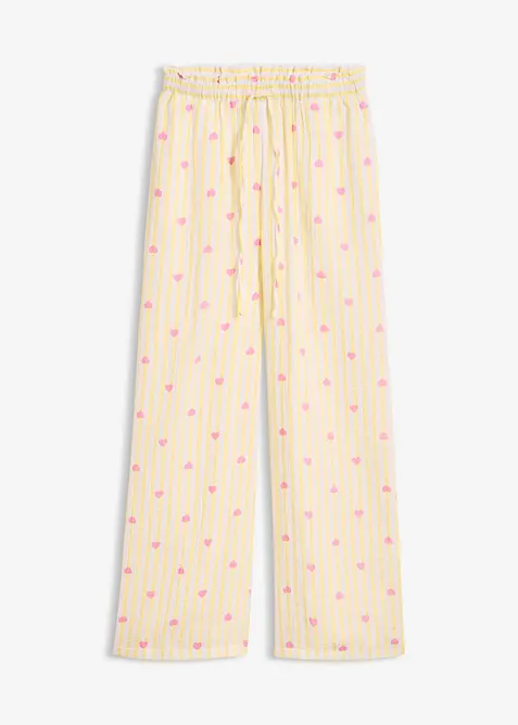Pantalon taille &eacute;lastiqu&eacute;e en gaze de coton, bonprix