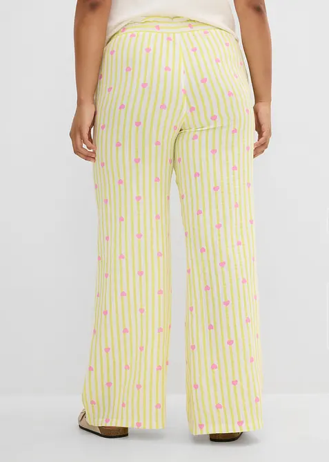 Pantalon taille &eacute;lastiqu&eacute;e en gaze de coton, bonprix