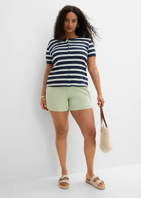 Short sweat &agrave; base arrondie, bonprix