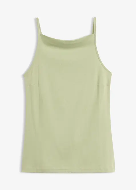 Spaghetti-Top aus feingerippter Bio-Baumwolle, bonprix
