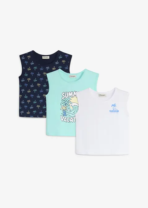 Tanktop aus reiner Bio Baumwolle (3er Pack), bonprix