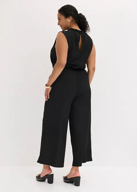 Combinaison en cr&ecirc;pe jersey textur&eacute;, bonprix