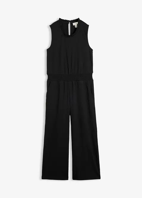 Jersey-Jumpsuit aus strukturiertem Cr&ecirc;pe, bonprix