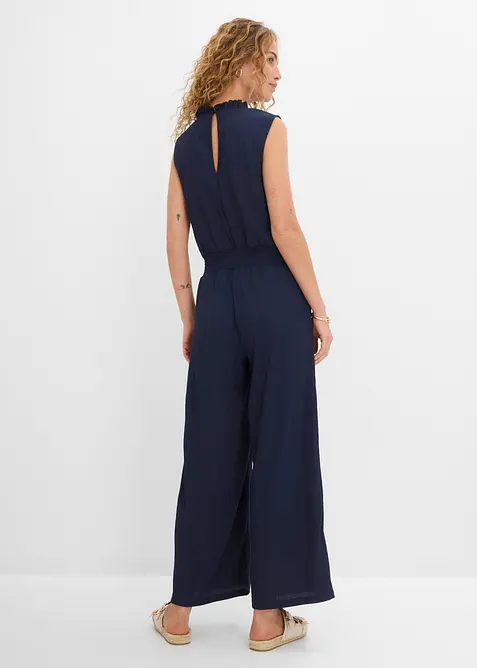 Jersey-Jumpsuit aus strukturiertem Cr&ecirc;pe, bonprix