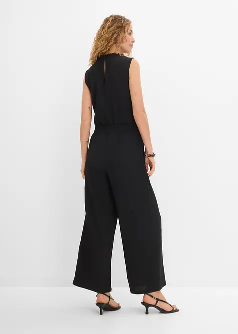 Jersey-Jumpsuit aus strukturiertem Cr&ecirc;pe, bonprix