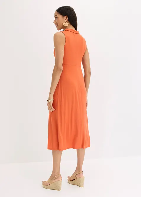 Jersey-Hemdblusenkleid aus flie&szlig;ender Viskose, bonprix