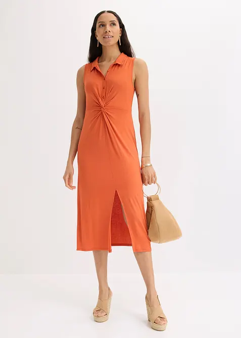 Jersey-Hemdblusenkleid aus flie&szlig;ender Viskose, bonprix