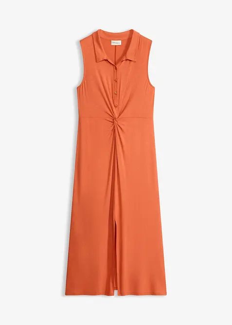 Jersey-Hemdblusenkleid aus flie&szlig;ender Viskose, bonprix