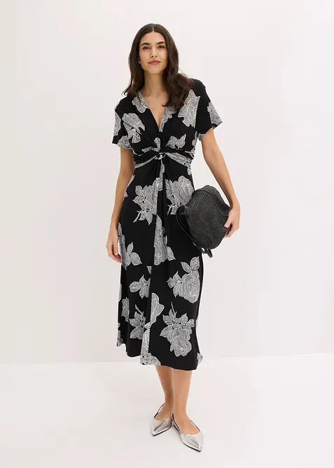 Jerseykleid mit Drapierung, bonprix