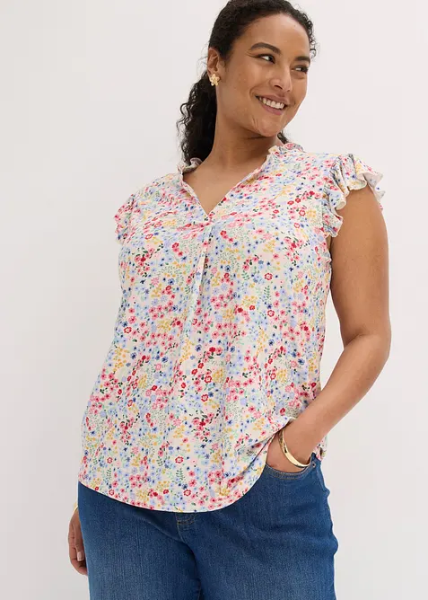 T-shirt doux en viscose m&eacute;lang&eacute;e, bonprix
