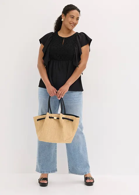 Shirtbluse aus strukturiertem Cr&ecirc;pe, bonprix
