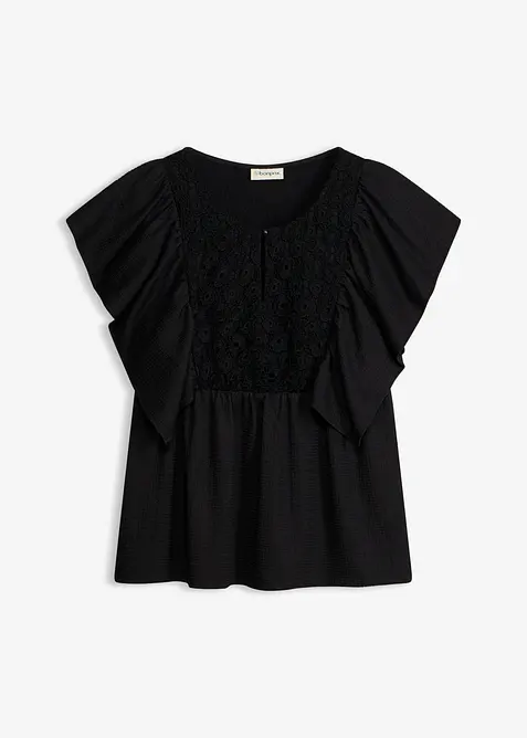 Shirtbluse aus strukturiertem Cr&ecirc;pe, bonprix