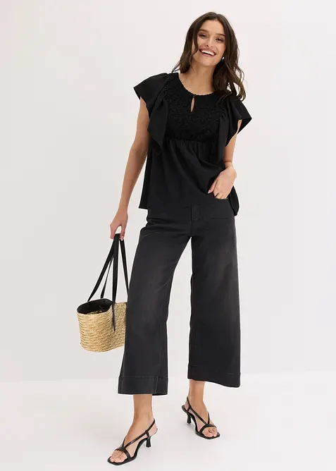 Shirtbluse aus strukturiertem Cr&ecirc;pe, bonprix