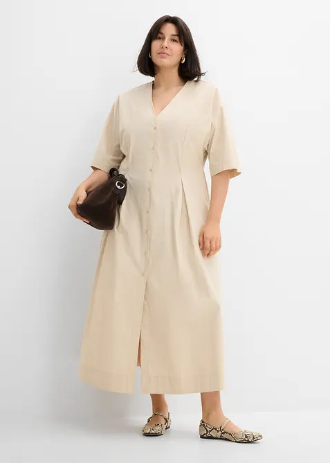 Midikleid aus Baumwoll-Mix, bonprix
