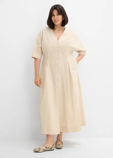 Midikleid aus Baumwoll-Mix, bonprix