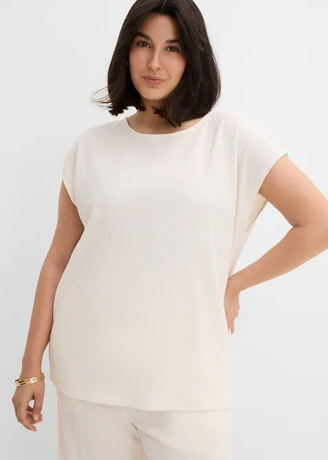 T-shirt en mati&egrave;re textur&eacute;e, bonprix