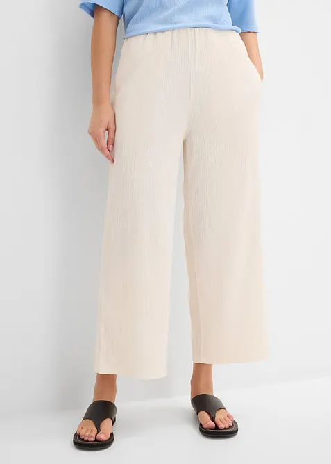 Jupe-culotte en mati&egrave;re textur&eacute;e, bonprix