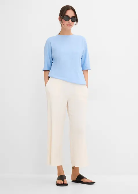 Jupe-culotte en mati&egrave;re textur&eacute;e, bonprix
