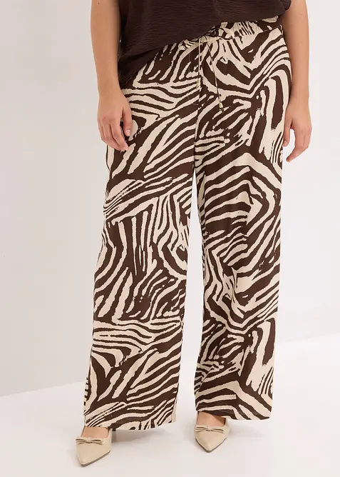 Pantalon taille &eacute;lastiqu&eacute;e en viscose, bonprix