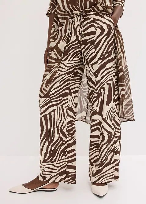 Pantalon taille &eacute;lastiqu&eacute;e en viscose, bonprix